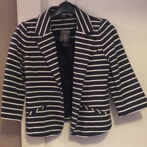 Express Navy Blue and White Striped blazer